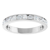 10K Gold Round Natural Diamond Channel-Set Anniversary Band – 1 7/8–2 CTW - White Gold - view 3