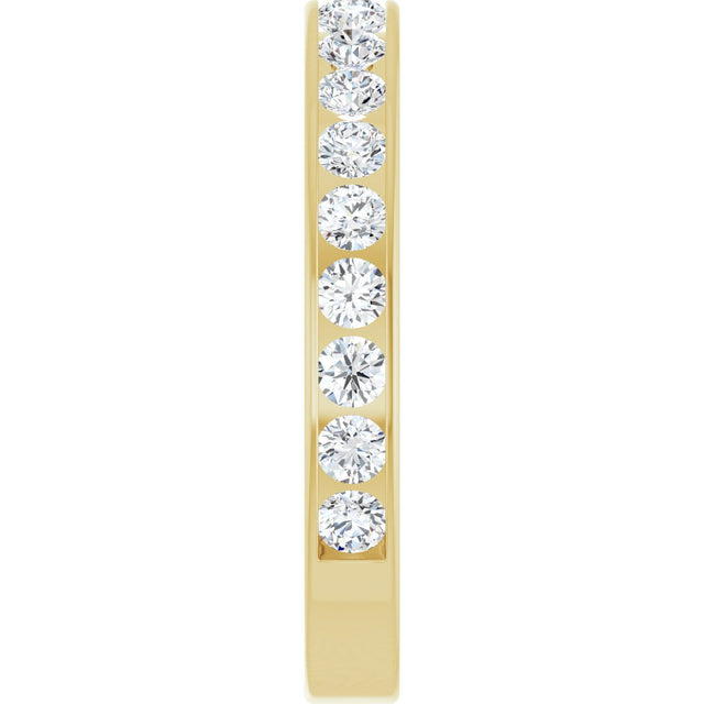 10K Gold Round Natural Diamond Channel-Set Anniversary Band – 1 1/2 CTW - Yellow Gold - view 4