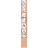10K Gold Round Natural Diamond Channel-Set Anniversary Band – 1 7/8–2 CTW - Rose Gold - view 4
