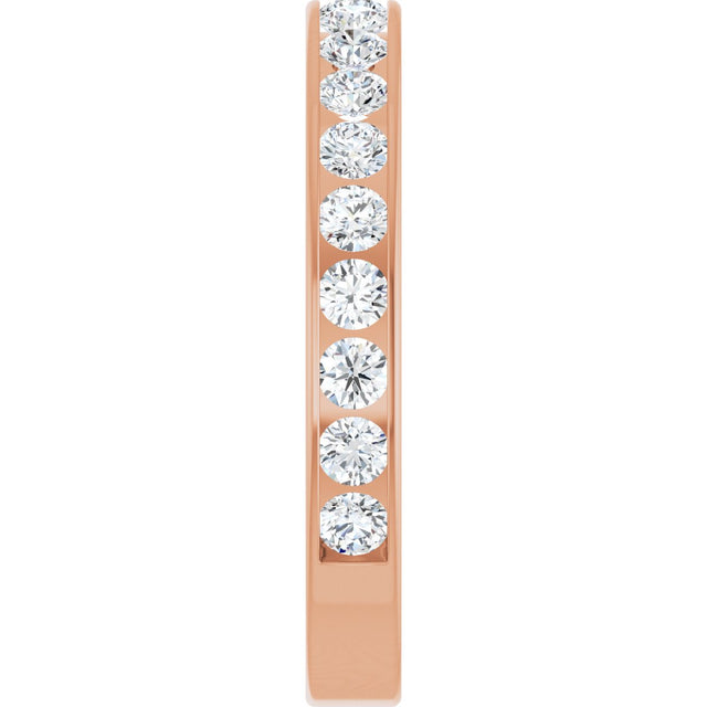 10K Gold Round Lab-Grown Diamond Channel-Set Anniversary Band – 3 mm Stones - Rose Gold - view 4