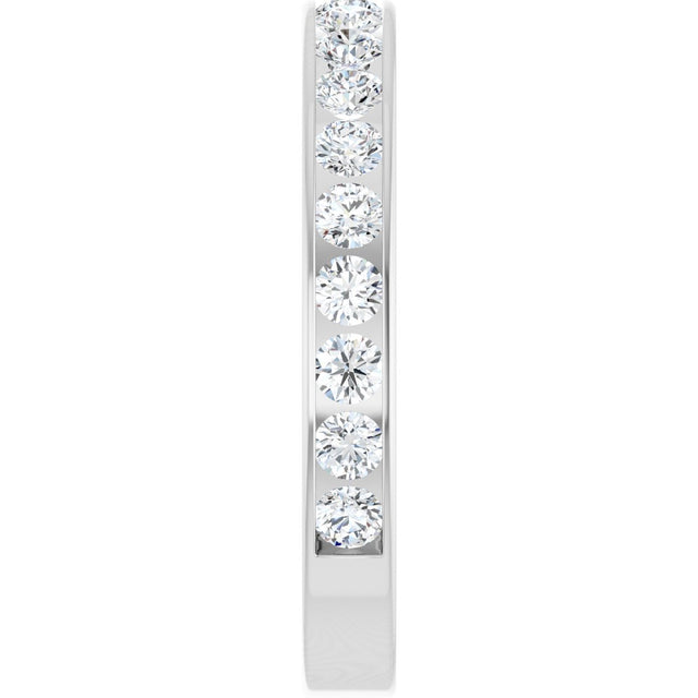 10K Gold Round Natural Diamond Channel-Set Anniversary Band – 1 7/8–2 CTW - White Gold - view 4