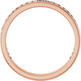 14K Gold Straight Baguette Natural Diamond Channel-Set Anniversary Band – 3x1.5 mm Stones - Rose Gold - view 2
