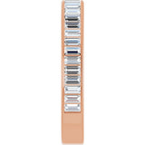 14K Gold Straight Baguette Lab-Grown Diamond Channel-Set Anniversary Band – 3x1.5 mm Stones - Rose Gold - view 4