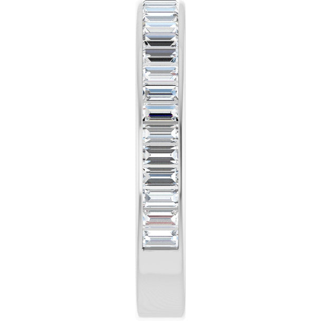 14K Gold Straight Baguette Lab-Grown Diamond Channel-Set Anniversary Band – 3x1.5 mm Stones - White Gold - view 4