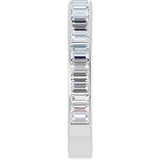14K Gold Straight Baguette Natural Diamond Channel-Set Anniversary Band – 3x1.5 mm Stones - White Gold - view 4