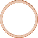 14K Gold Round Natural Diamond Channel-Set Anniversary Band – 2.5 mm Stones - Rose Gold - view 2