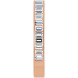 14K Gold Straight Baguette Lab-Grown Diamond Channel-Set Anniversary Band – 3x2 mm Stones - Rose Gold - view 4