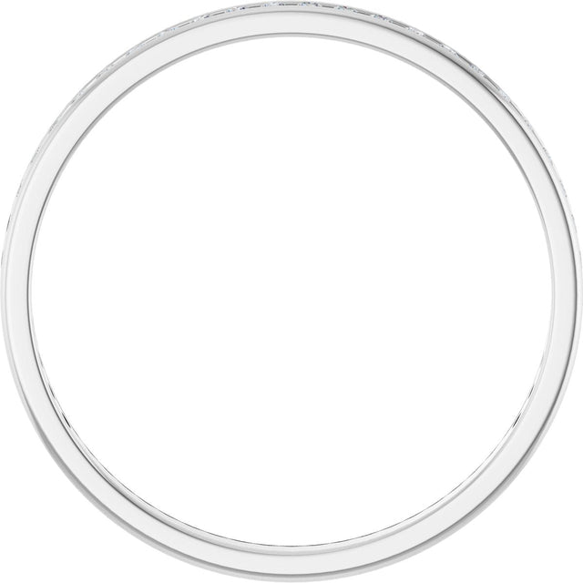 14K Gold Round Lab-Grown Diamond Channel-Set Anniversary Band – 1.7 mm Stones - White Gold - view 2