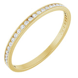 14K Gold Round Natural Diamond Channel-Set Anniversary Band – 1.7 mm Stones (3/4 CTW) - Yellow Gold