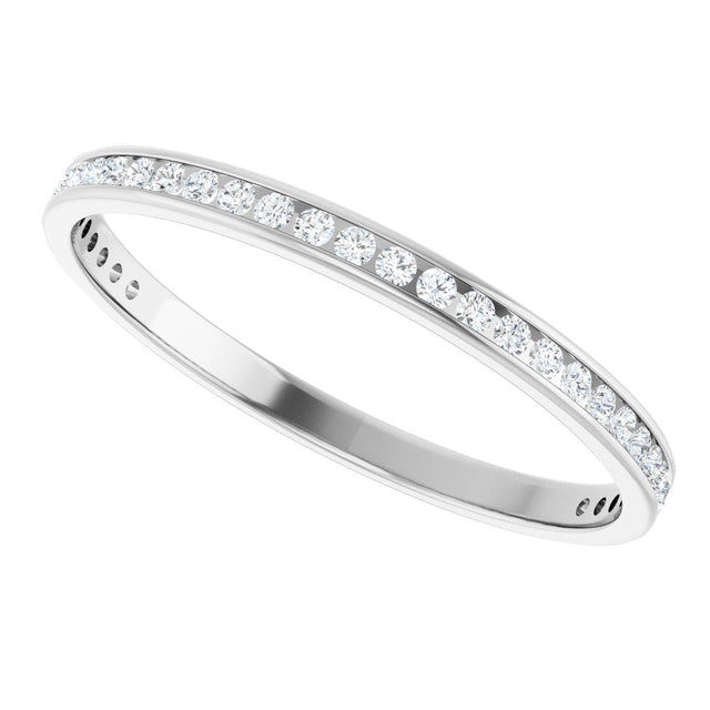 14K Gold Round Lab-Grown Diamond Channel-Set Anniversary Band – 1.7 mm Stones (3/4 CTW) - White Gold - view 5