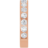 14K Gold Round Lab-Grown Diamond Channel-Set Anniversary Band – 3 mm Stones - Rose Gold - view 4
