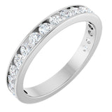 14K Gold Round Lab-Grown Diamond Channel-Set Anniversary Band – 3 mm Stones - White Gold