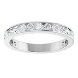 14K Gold Round Lab-Grown Diamond Channel-Set Anniversary Band – 3 mm Stones - White Gold - view 3