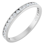14K Gold Round Natural Diamond Channel-Set Anniversary Band – 2.25 mm Stones (1 CTW) - White Gold