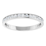 14K Gold Round Natural Diamond Channel-Set Anniversary Band – 2.5 mm Stones (1 1/2 CTW) - White Gold - view 3