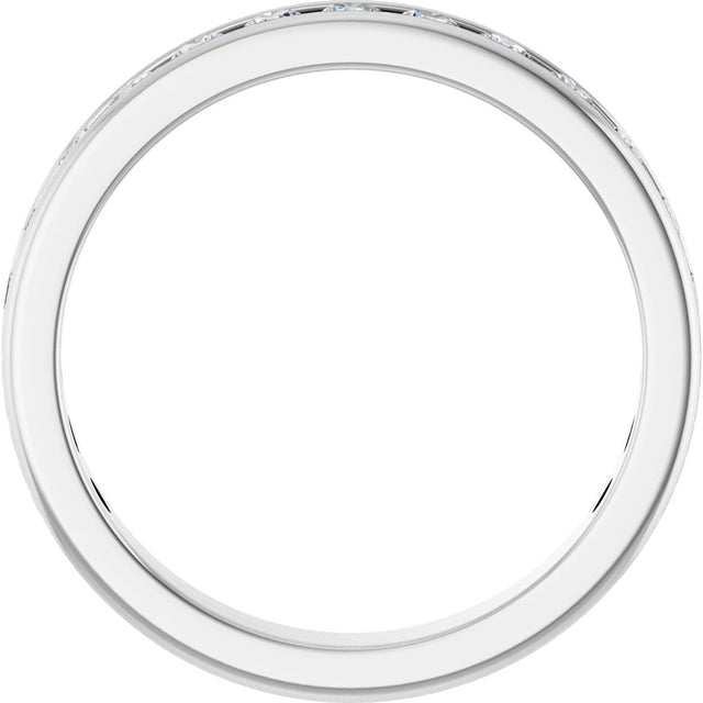 14K Gold Round Lab-Grown Diamond Channel-Set Anniversary Band – 2.25 mm Stones - White Gold - view 2