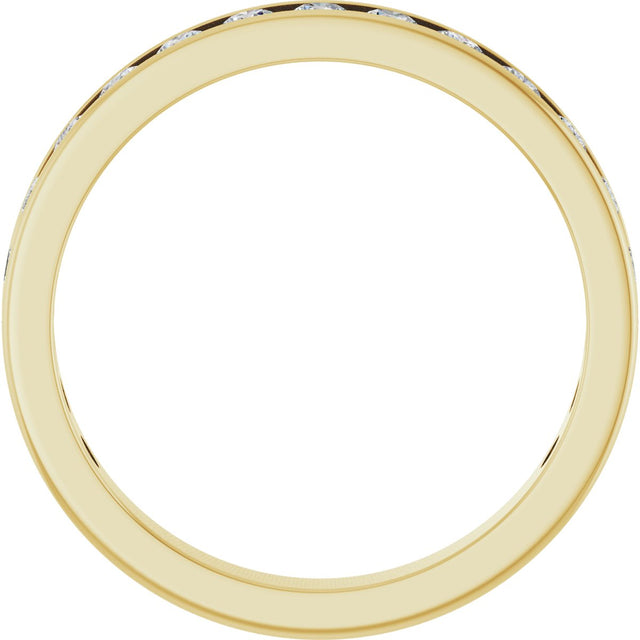 10K Gold Round Natural Diamond Channel-Set Anniversary Band – 1 7/8–2 CTW - Yellow Gold - view 2