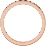10K Gold Round Lab-Grown Diamond Channel-Set Anniversary Band – 3 mm Stones - Rose Gold - view 2