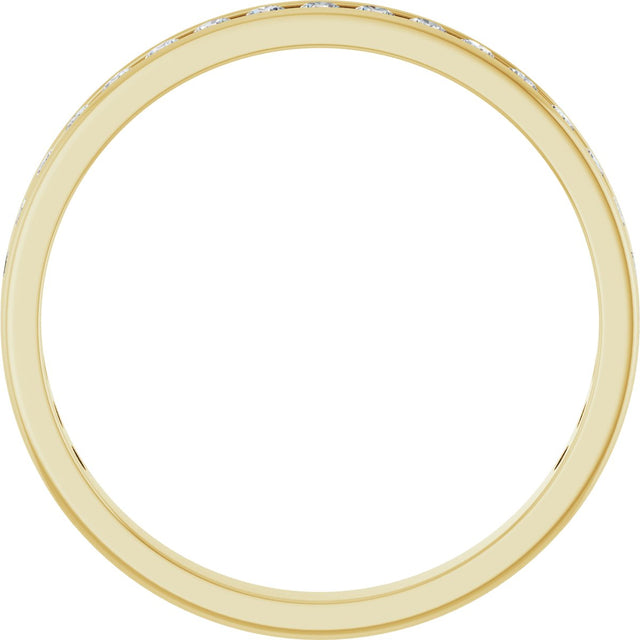 14K Gold Round Lab-Grown Diamond Channel-Set Anniversary Band – 2.5 mm Stones (1 1/2 CTW) - Yellow Gold - view 2