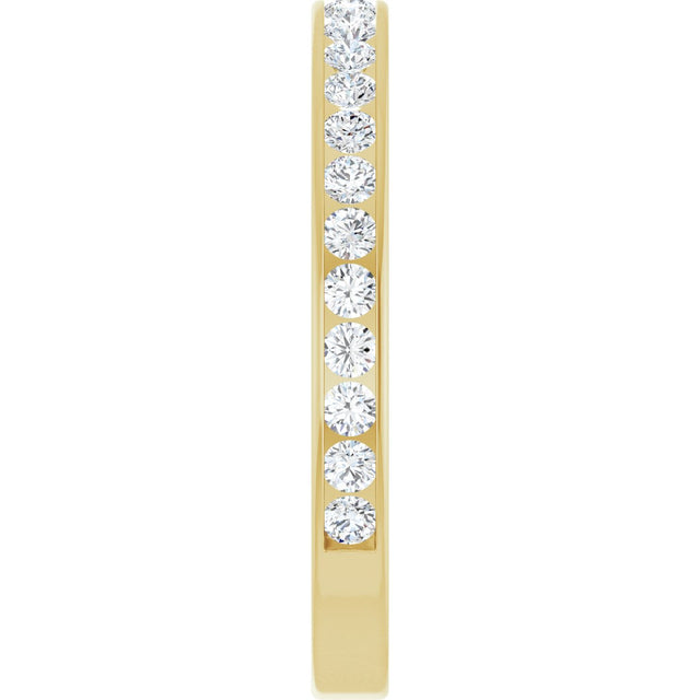14K Gold Round Natural Diamond Channel-Set Anniversary Band – 2.5 mm Stones (1 1/2 CTW) - Yellow Gold - view 4