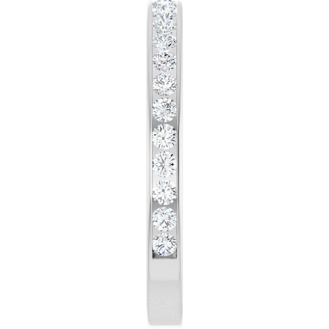 14K Gold Round Lab-Grown Diamond Channel-Set Anniversary Band – 2.5 mm Stones (1 1/2 CTW) - White Gold - view 4