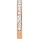 14K Gold Round Natural Diamond Channel-Set Anniversary Band – 2.25 mm Stones - Rose Gold - view 4