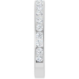 14K Gold Round Natural Diamond Channel-Set Anniversary Band – 2.25 mm Stones - White Gold - view 4