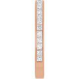14K Gold Square Natural Diamond Channel-Set Anniversary Band – 1.75x1.75 mm Stones - Rose Gold - view 4