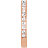 14K Gold Round Lab-Grown Diamond Channel-Set Anniversary Band – 2 mm Stones - Rose Gold - view 4