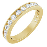 14K Gold Round Lab-Grown Diamond Channel-Set Anniversary Band – 2.5 mm Stones - Yellow Gold