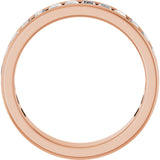 14K Gold Straight Baguette Natural Diamond Channel-Set Anniversary Band – 3x2 mm Stones - Rose Gold - view 2