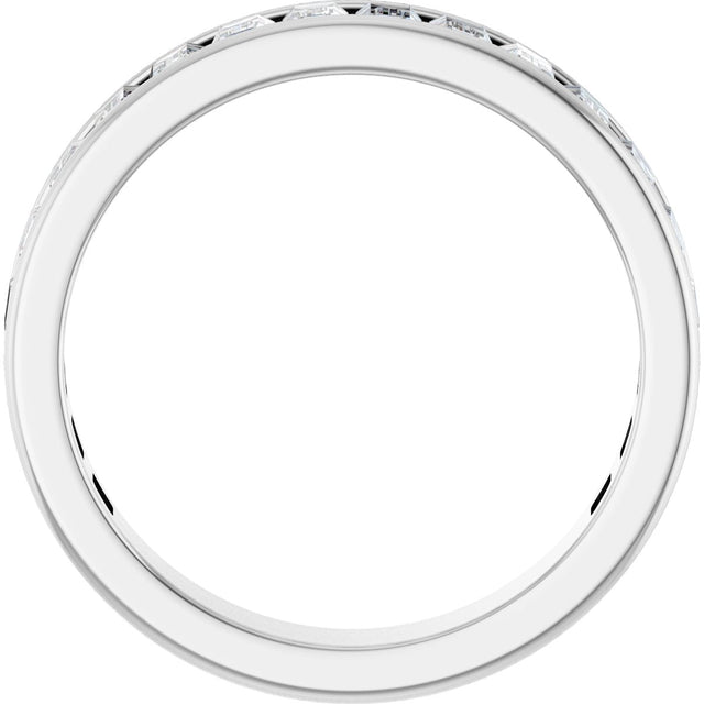14K Gold Straight Baguette Lab-Grown Diamond Channel-Set Anniversary Band – 3x2 mm Stones - White Gold - view 2