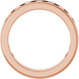 14K Gold Round Natural Diamond Channel-Set Anniversary Band – 2.5 mm Stones - Rose Gold - view 2