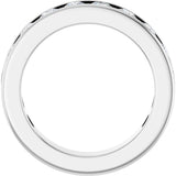 14K Gold Round Natural Diamond Channel-Set Anniversary Band – 3 mm Stones - White Gold - view 2