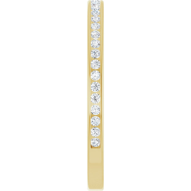 14K Gold Round Natural Diamond Channel-Set Anniversary Band – 1.7 mm Stones (3/4 CTW) - Yellow Gold - view 4