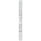 14K Gold Round Natural Diamond Channel-Set Anniversary Band – 1.7 mm Stones (3/4 CTW) - White Gold - view 4