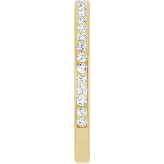 14K Gold Round Natural Diamond Channel-Set Anniversary Band – 2 mm Stones (7/8 CTW) - Yellow Gold - view 4