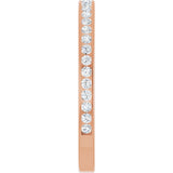 14K Gold Round Lab-Grown Diamond Channel-Set Anniversary Band – 2 mm Stones (7/8 CTW) - Rose Gold - view 4
