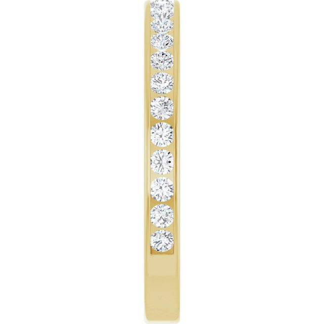 14K Gold Round Lab-Grown Diamond Channel-Set Anniversary Band – 2.25 mm Stones (1 CTW) - Yellow Gold - view 4