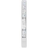 14K Gold Round Natural Diamond Channel-Set Anniversary Band – 2.25 mm Stones (1 CTW) - White Gold - view 4