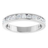 14K Gold Round Lab-Grown Diamond Channel-Set Anniversary Band – 2.25 mm Stones - White Gold - view 3