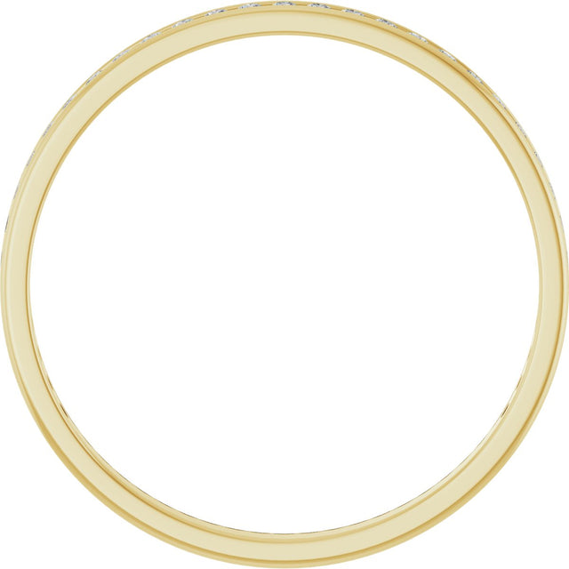 14K Gold Round Lab-Grown Diamond Channel-Set Anniversary Band – 1.7 mm Stones (3/4 CTW) - Yellow Gold - view 2