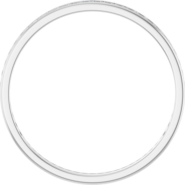 14K Gold Round Lab-Grown Diamond Channel-Set Anniversary Band – 1.7 mm Stones (3/4 CTW) - White Gold - view 2