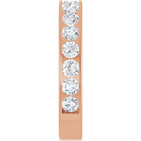14K Gold Round Lab-Grown Diamond Channel-Set Anniversary Band – 3 mm Stones - Rose Gold - view 4