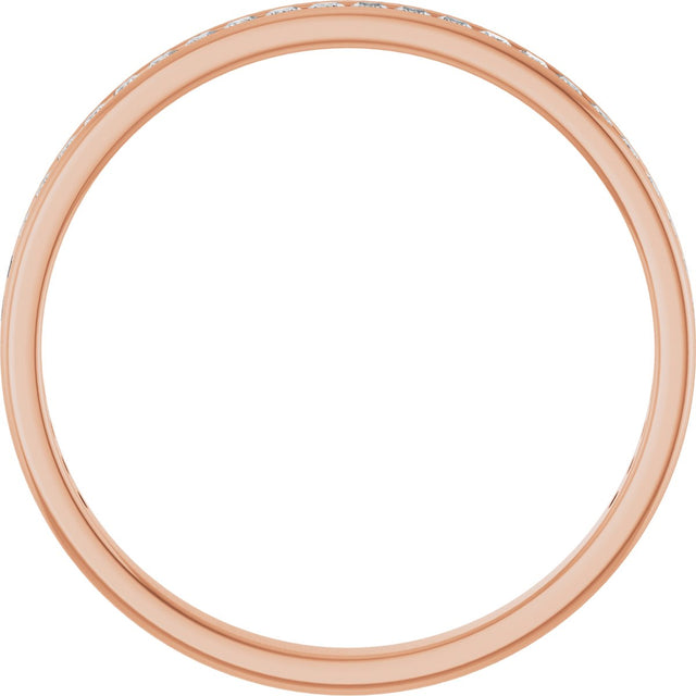 14K Gold Square Lab-Grown Diamond Channel-Set Anniversary Band – 1.5x1.5 mm Stones (3/4 CTW) - Rose Gold - view 2