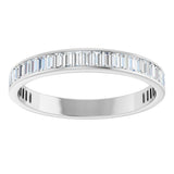 14K Gold Straight Baguette Natural Diamond Channel-Set Anniversary Band – 3x1.5 mm Stones (1 3/8–1 1/2 CTW) - White Gold - view 3