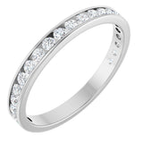 14K Gold Round Lab-Grown Diamond Channel-Set Anniversary Band – 2.25 mm Stones - White Gold