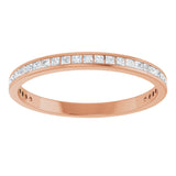 14K Gold Square Natural Diamond Channel-Set Anniversary Band – 1.5x1.5 mm Stones (3/4 CTW) - Rose Gold - view 3