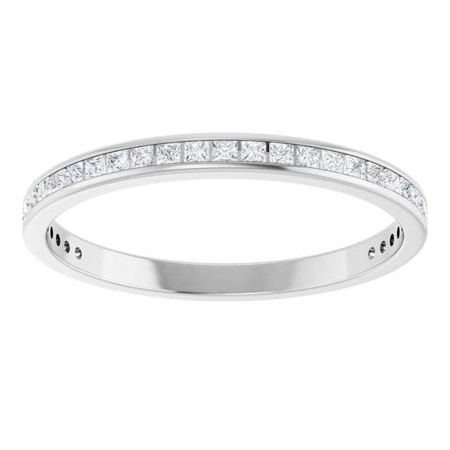 14K Gold Square Lab-Grown Diamond Channel-Set Anniversary Band – 1.5x1.5 mm Stones (3/4 CTW) - White Gold - view 3