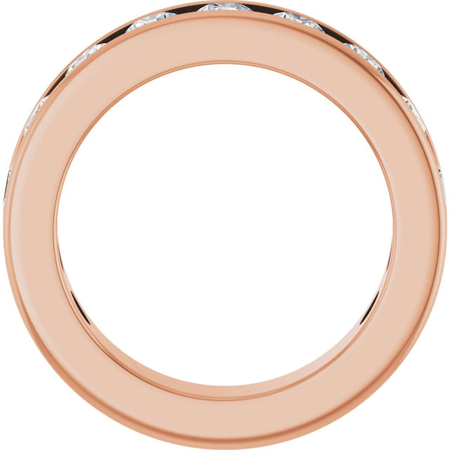 14K Gold Round Lab-Grown Diamond Channel-Set Anniversary Band – 3 mm Stones - Rose Gold - view 2